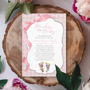 Wildflower Footprints Girl Shower Books for Baby Enclosure Card