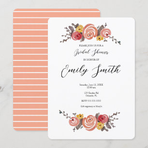 Wildflower Frame Bridal Shower Invitation