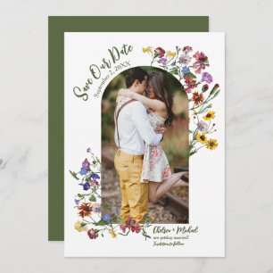 Wildflower Frame Rustic Boho Wedding Save The Date