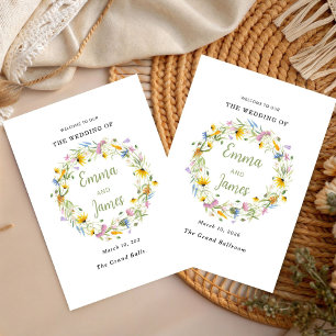 Wildflower Frame Spring floral Wreath minimalist  Invitation