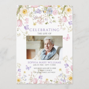 Wildflower Funeral Order of Service Programme