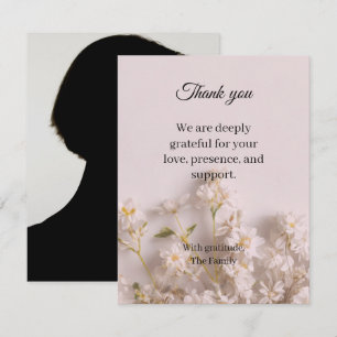 Wildflower funeral thank you card with photo