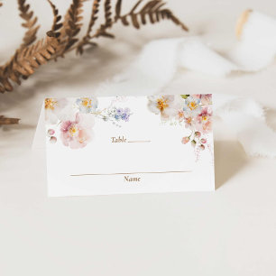 Wildflower Garden Baby Shower Folded Place Card