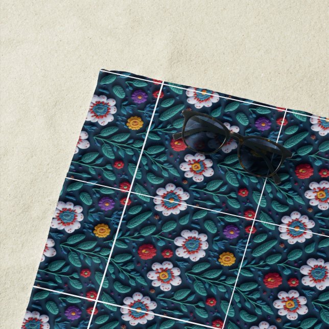 Wildflower Garden Beach Towel (In Situ)