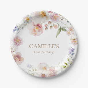Wildflower Garden Birthday Paper Plate