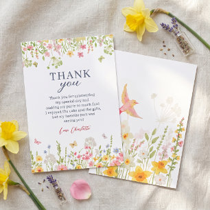 Wildflower Garden Birthday Party Thank You Card