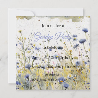 Wildflower Garden Birthday Rustic Floral Party Card