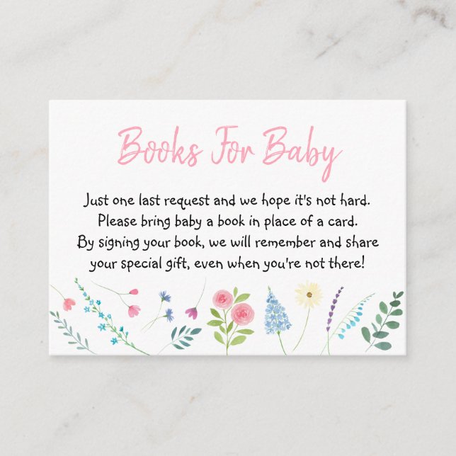 Wildflower Garden Books For Baby Enclosure Card (Front)