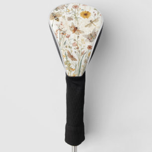 Wildflower Garden Botanical Butterflies Floral Golf Head Cover