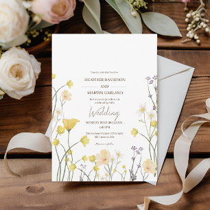 Wildflower Garden Botanical Rustic Wedding Invitation