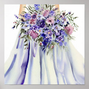 Wildflower Garden, Bridal Cascading Bouquet 2, Poster