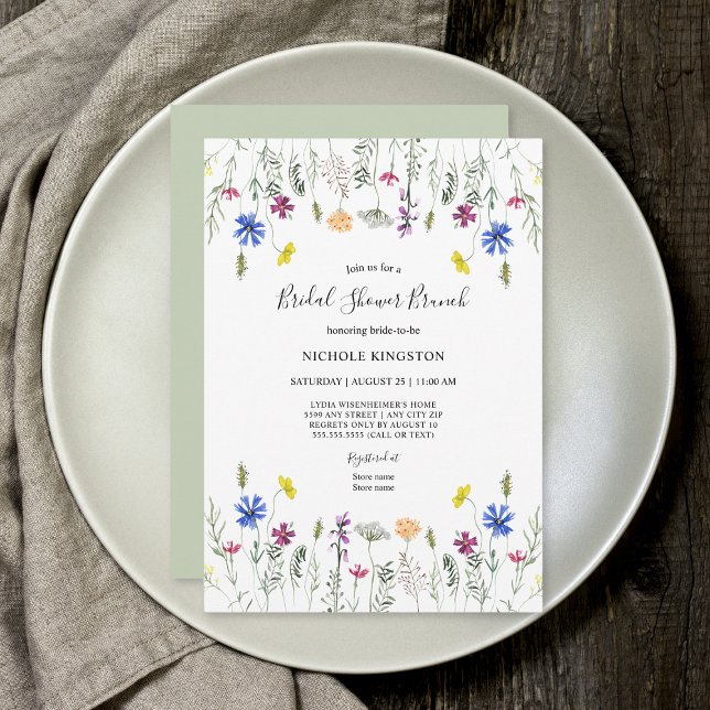 Wildflower Garden Bridal Shower Brunch Invitation (Creator Uploaded)