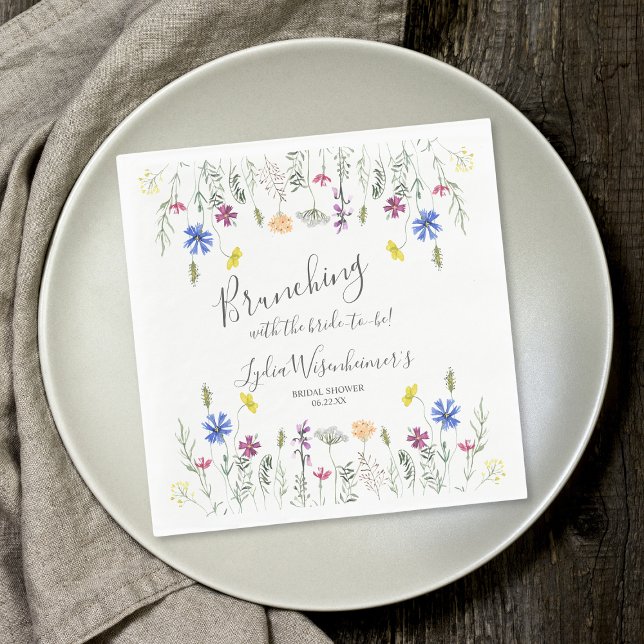 Wildflower Garden Bridal Shower Brunch Napkin (Creator Uploaded)