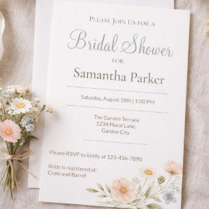 Wildflower Garden Bridal Shower Invitation