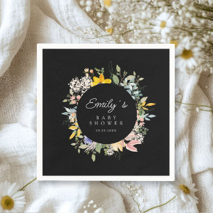 Wildflower Garden Charm   Baby Shower Welcome Napkin