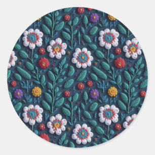 Wildflower Garden Classic Round Sticker