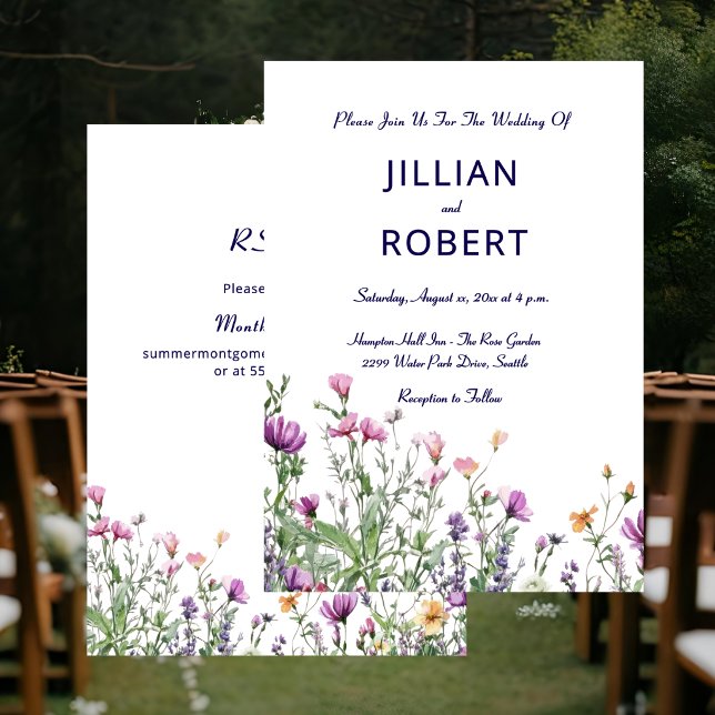 Wildflower Garden Elegant Wedding Invitation (Wildflower Garden Elegant Wedding Invitation)
