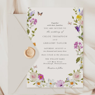 Wildflower Garden Elegant Wedding Invitation