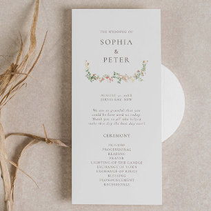 Wildflower Garden Floral Ceremony Program