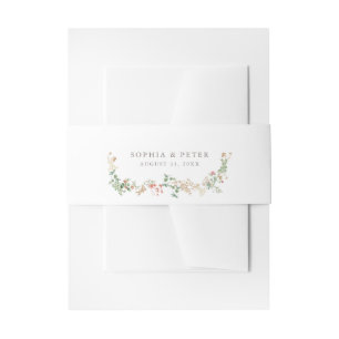 Wildflower Garden Floral Floral Belly Band Invitation Belly Band