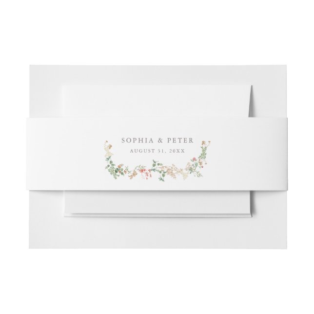 Wildflower Garden Floral Floral Belly Band Invitation Belly Band (Front Example)
