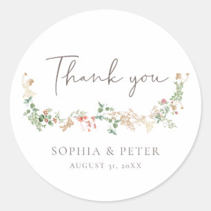 Wildflower Garden Floral Floral Thank you Sticker