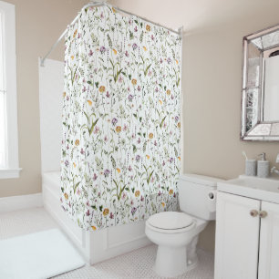 Wildflower Garden Floral Pattern  Shower Curtain