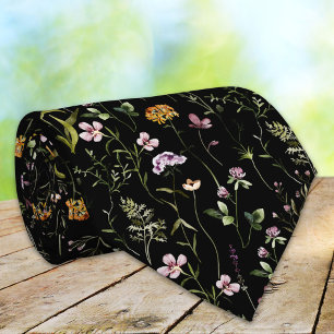 Wildflower Garden Floral Pattern Tie