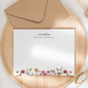 Wildflower Garden Floral Personalised Stationery Card