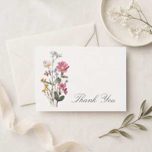 Wildflower Garden Floral Personalised Thank You Card