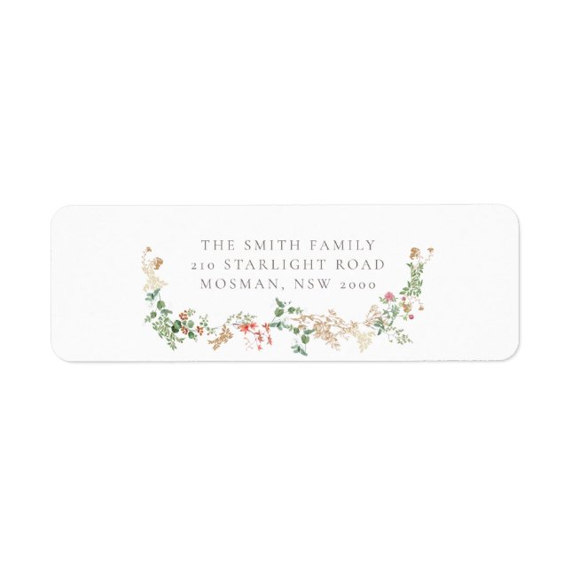 Wildflower Garden Floral Return Address Label (Front)