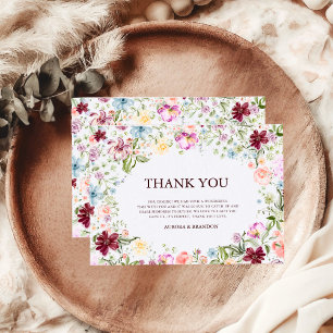 Wildflower Garden Floral Wedding Thank You Card
