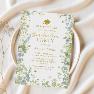 Wildflower Garden Graduation Party Invitation