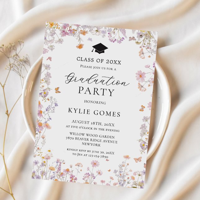 Wildflower Garden Graduation Party Invitation (Creator Uploaded)