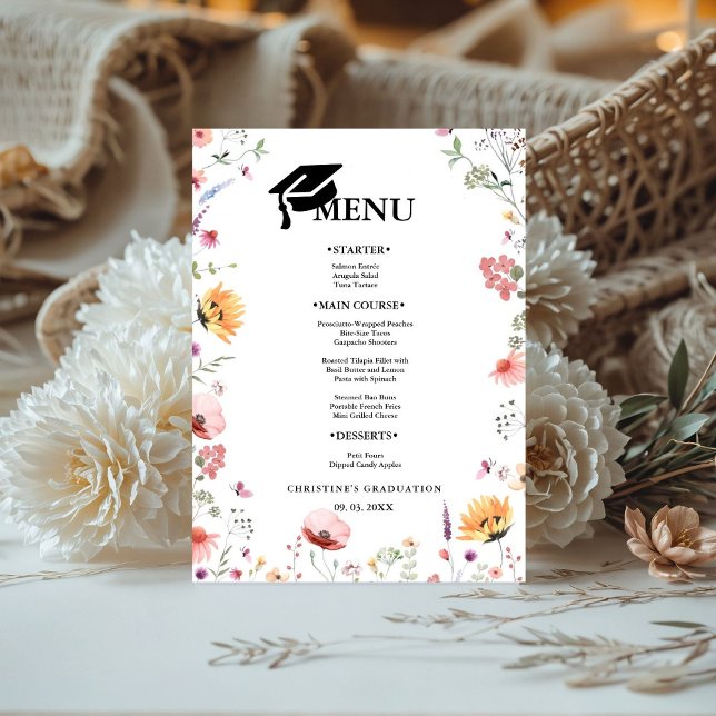 Wildflower Garden Graduation  party  Pedestal Sign (Creator Uploaded)