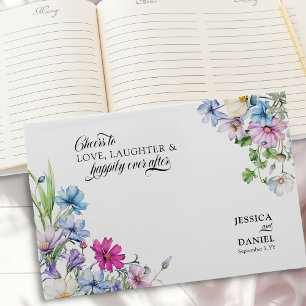 Wildflower Garden Happily Ever After Wedding Guest Book