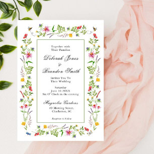 Wildflower Garden Meadow Wedding Invitation