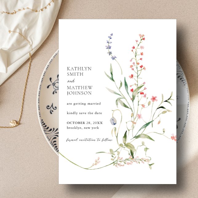 Wildflower Garden Modern Colourful Floral  Save The Date (Creator Uploaded)
