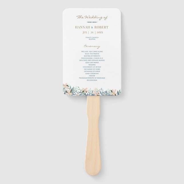 Wildflower Garden Outdoor Wedding Fan Program (Front)