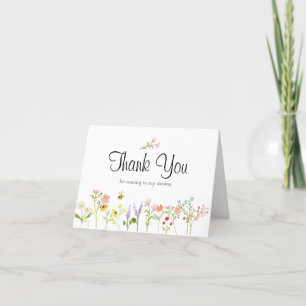 Wildflower Garden Party Baby Shower Thank You Card