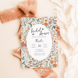 Wildflower Garden Party Bridal Shower Invitation