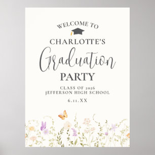 Wildflower Garden Party Graduation Welcome Sign