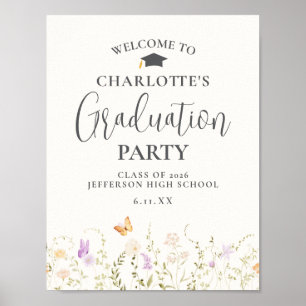 Wildflower Garden Party Graduation Welcome Sign
