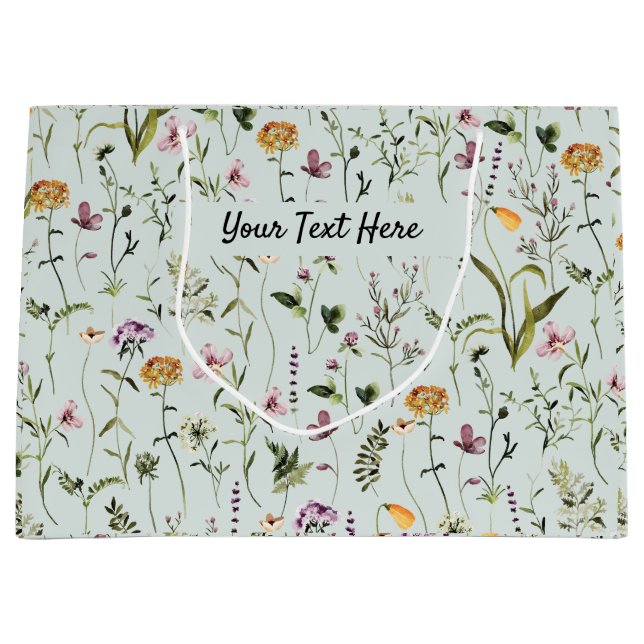 Wildflower Garden Pattern Custom Gift Bag (Front)
