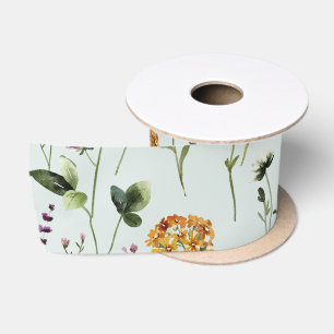 Wildflower Garden Pattern  Satin Ribbon