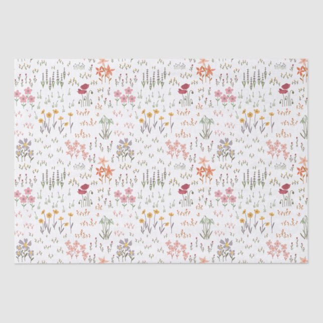 Wildflower Garden Pattern Tissue Paper (Front)