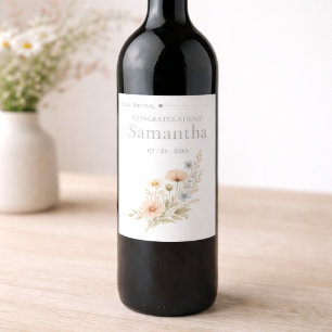 Wildflower Garden Personalised Event Wine Label