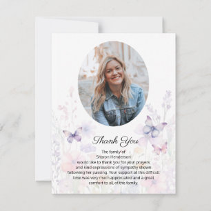 Wildflower Garden Photo Funeral Thank You Card