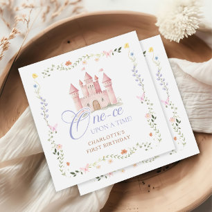 Wildflower Garden Princess Castle 1st Birthday Napkin