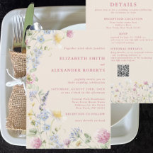 Wildflower Garden QR Code 2 Sided Wedding